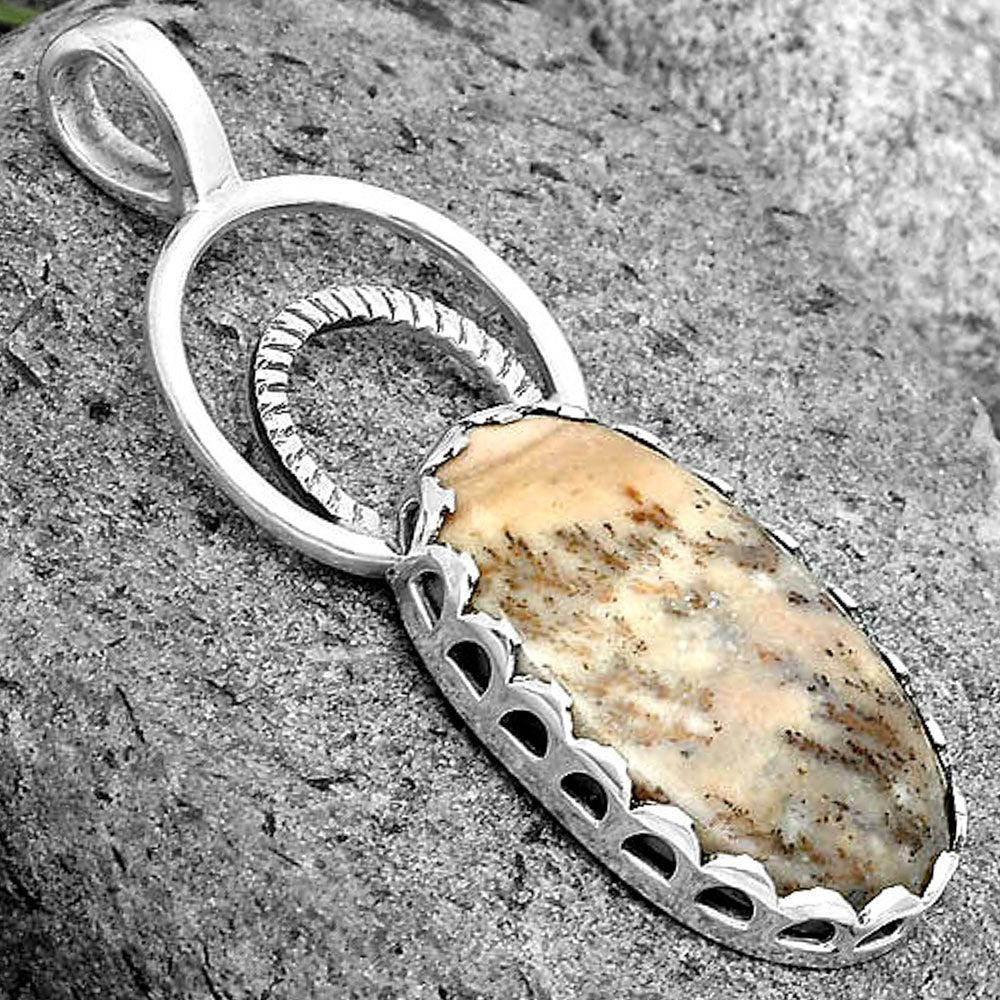 Natural Russian Honey Dendrite Opal Pendant P-1668 SDP134725