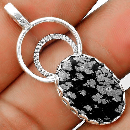 Natural Snow Flake Obsidian Pendant P-1668 SDP134742
