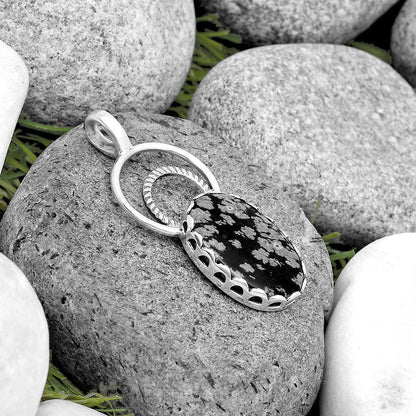 Natural Snow Flake Obsidian Pendant P-1668 SDP134742