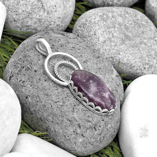 Natural Purple Lepidolite Pendant P-1668 SDP134750