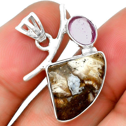 Natural Tube Agate Turkish & Amethyst Pendant P-1071 SDP134890