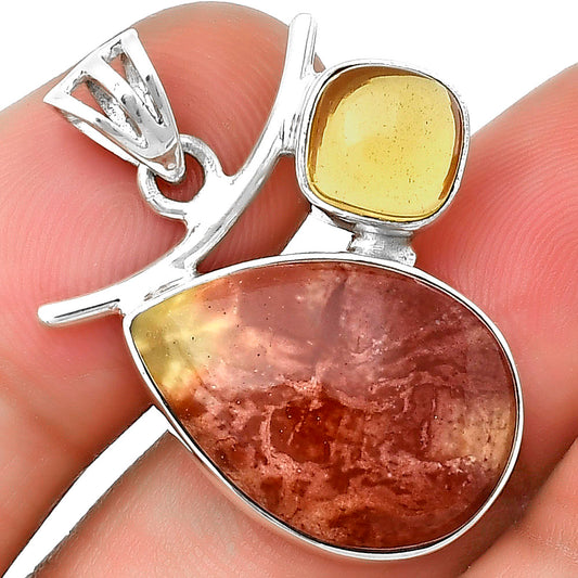Natural Red Mookaite & Citrine Pendant P-1071 SDP134907