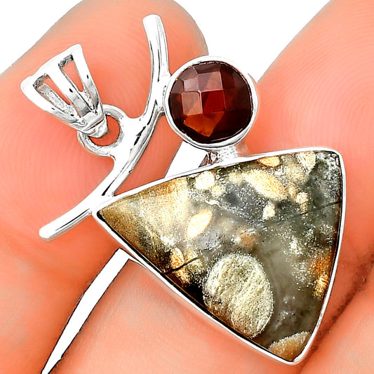 Natural Tabu Jasper & Garnet Pendant P-1071 SDP134908
