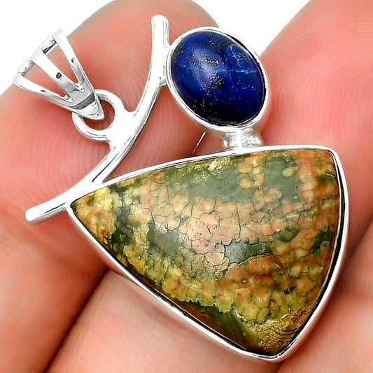 Natural Ocean Jasper & Lapis Lazuli Pendant P-1071 SDP134914