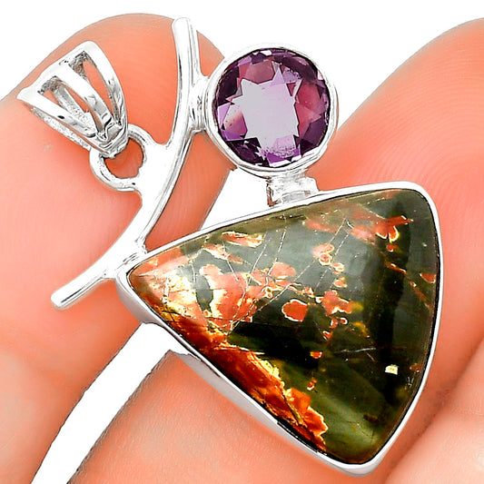 Natural Cherry Creek & Amethyst Pendant P-1071 SDP134919