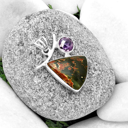 Natural Cherry Creek & Amethyst Pendant P-1071 SDP134919