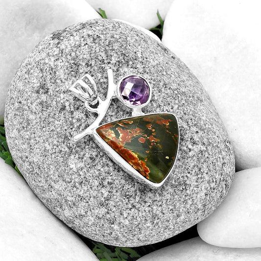 Natural Cherry Creek & Amethyst Pendant P-1071 SDP134919