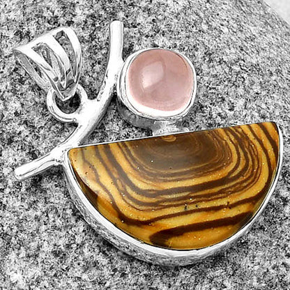 Natural Outback Jasper & Rose Quartz Pendant P-1071 SDP134922