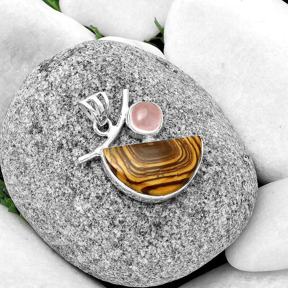 Natural Outback Jasper & Rose Quartz Pendant P-1071 SDP134922
