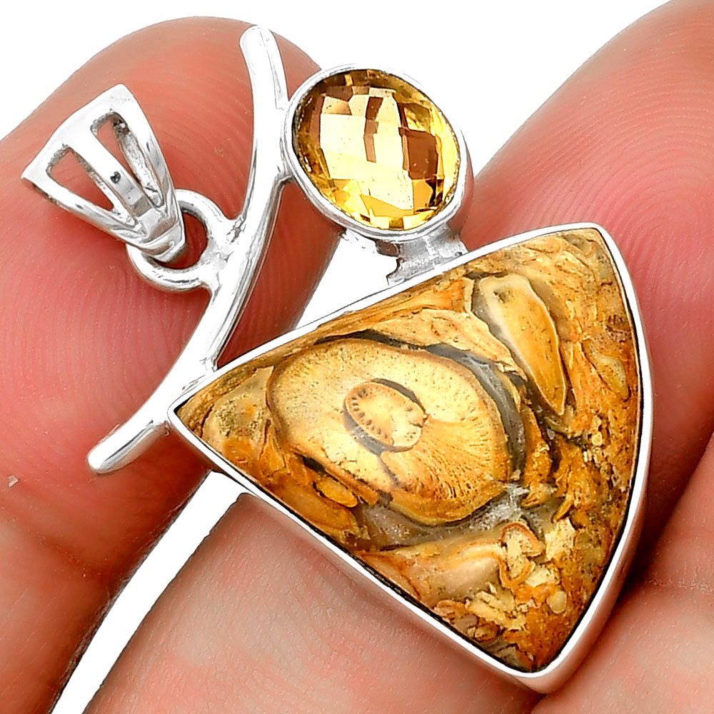 Natural Rock Calcy & Citrine Pendant P-1071 SDP134929
