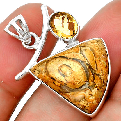 Natural Rock Calcy & Citrine Pendant P-1071 SDP134929