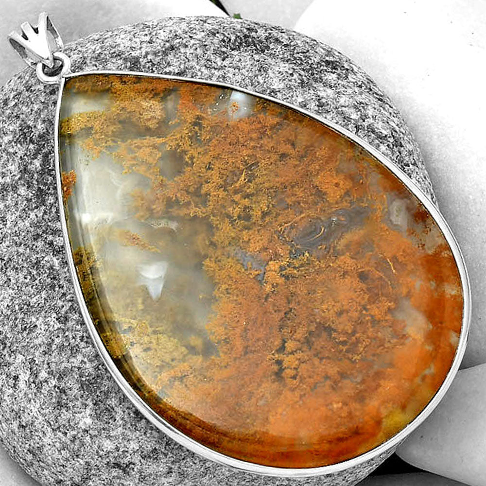 Natural Robinson Ranch Plume Agate Pendant P-1001 SDP135050