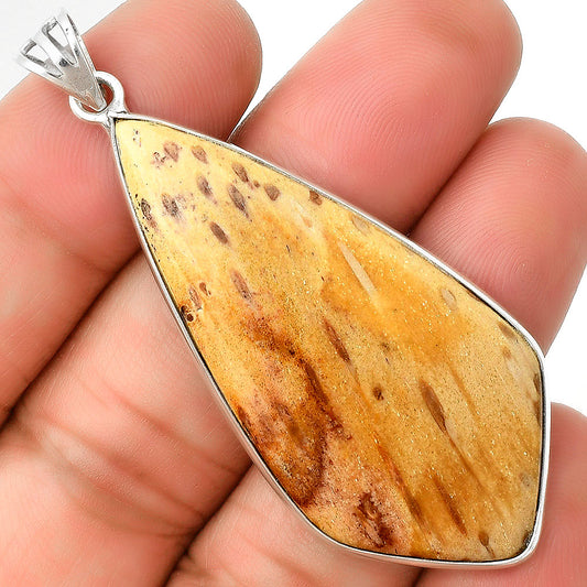 Natural Palm Root Fossil Agate Pendant P-1001 SDP135120