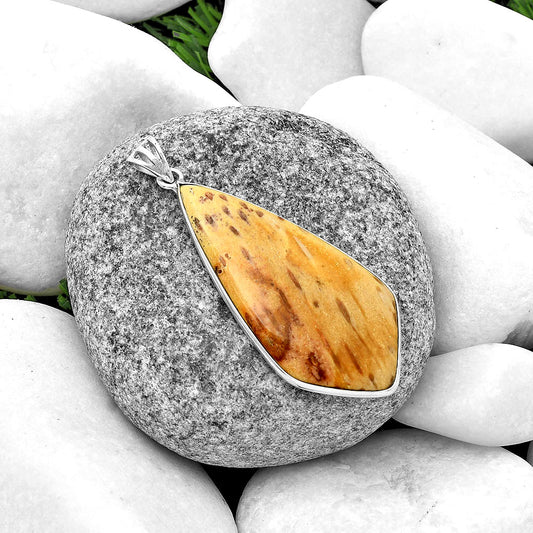 Natural Palm Root Fossil Agate Pendant P-1001 SDP135120