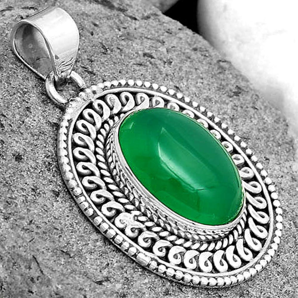 Natural Green Onyx Pendant P-1537 SDP135226