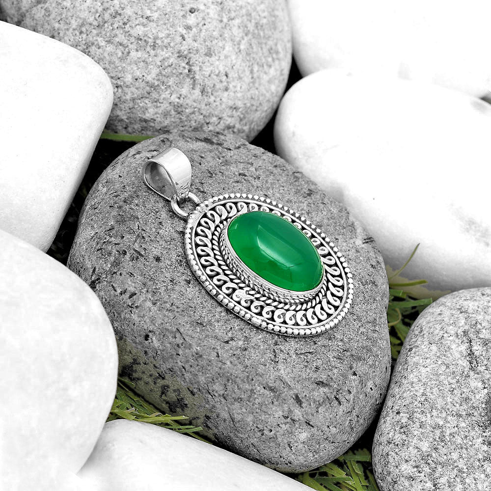 Natural Green Onyx Pendant P-1537 SDP135226
