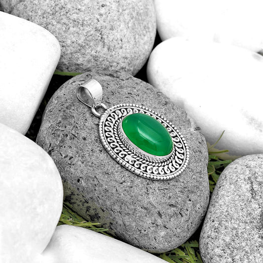 Natural Green Onyx Pendant P-1537 SDP135226