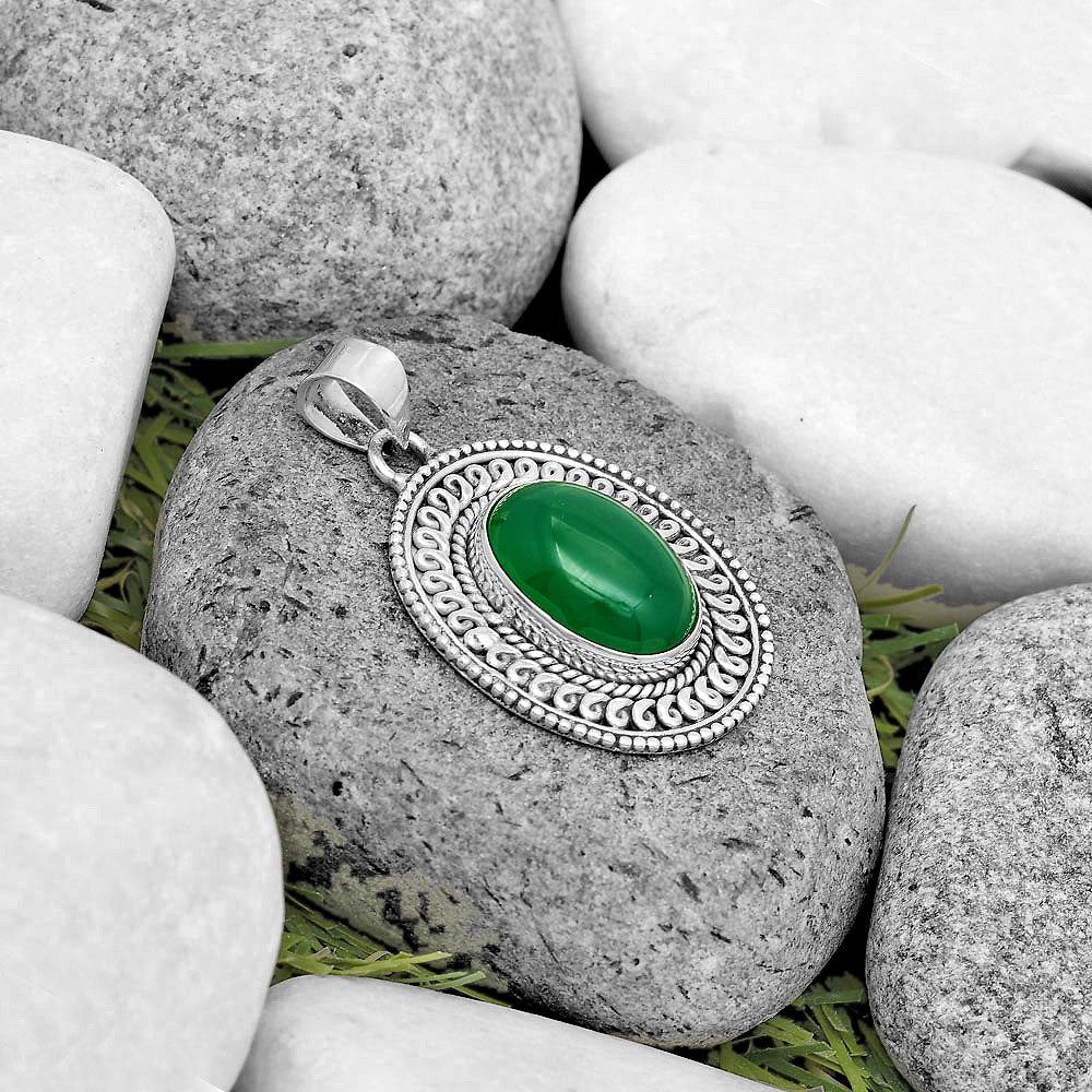 Natural Green Onyx Pendant P-1537 SDP135229