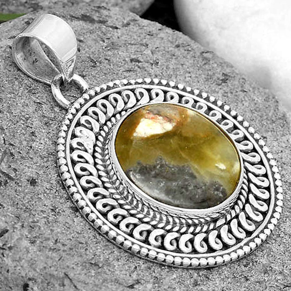 Natural Australian Prehnite Pendant P-1537 SDP135238