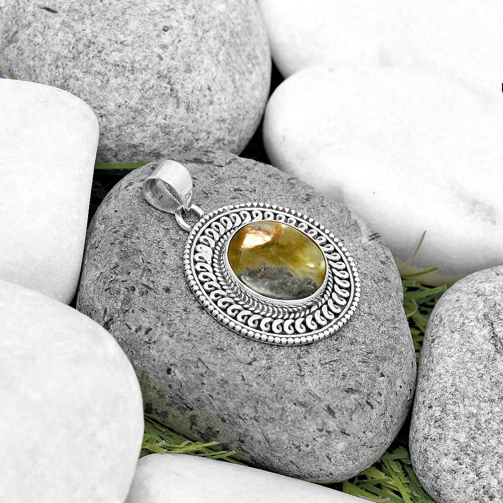 Natural Australian Prehnite Pendant P-1537 SDP135238