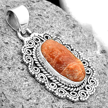 Natural Sunstone Rough Pendant P-1214 SDP135244