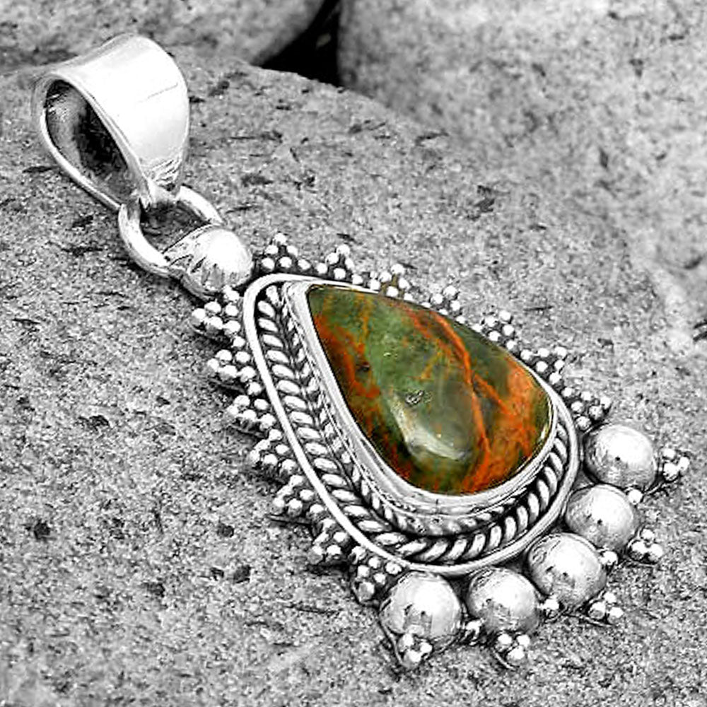 Natural Turkish Rainforest Chrysocolla Pendant P-1551 SDP135297