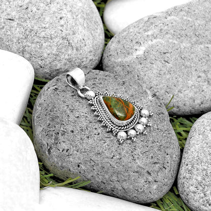 Natural Turkish Rainforest Chrysocolla Pendant P-1551 SDP135297