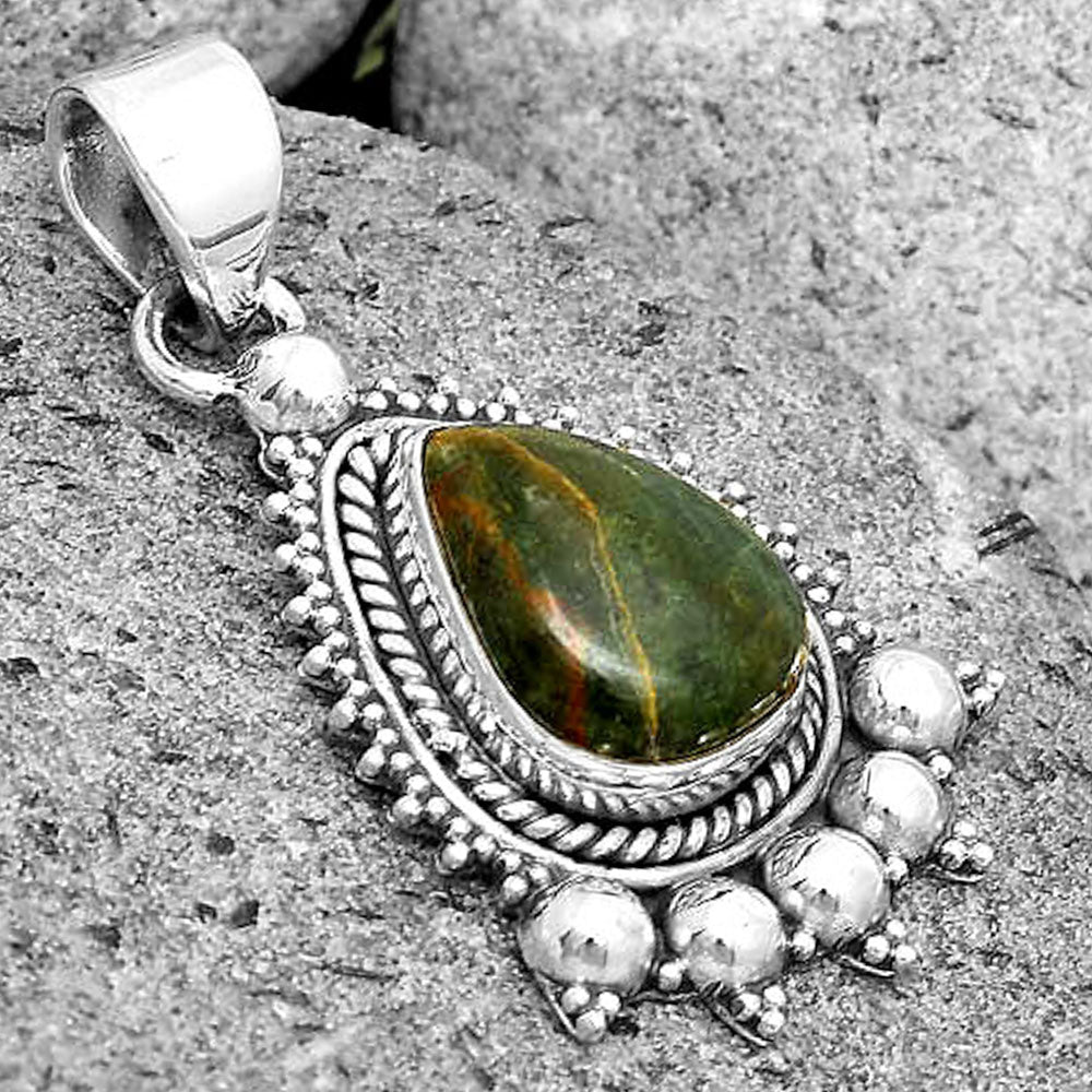 Natural Turkish Rainforest Chrysocolla Pendant P-1551 SDP135308