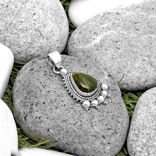 Natural Turkish Rainforest Chrysocolla Pendant P-1551 SDP135308