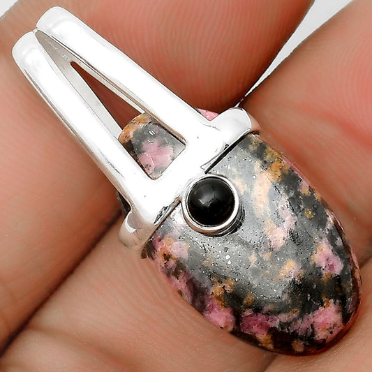 Natural Rhodonite & Black Onyx Pendant P-1563 SDP135433