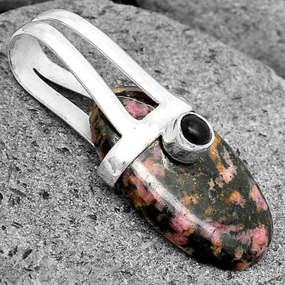 Natural Rhodonite & Black Onyx Pendant P-1563 SDP135433