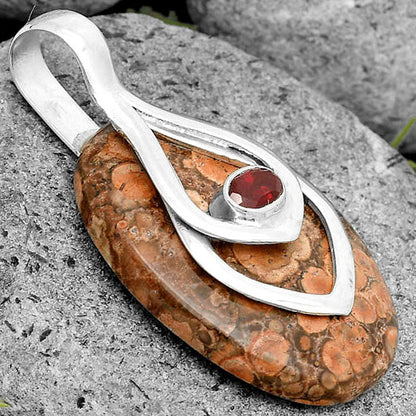Natural Poppy Jasper & Garnet Pendant P-1562 SDP135445