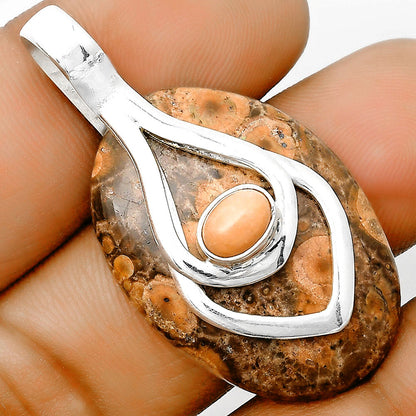 Natural Poppy Jasper & Pink Opal Pendant P-1562 SDP135465