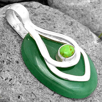 Green Aventurine & Copper Green Turquoise Pendant P-1562 SDP135467