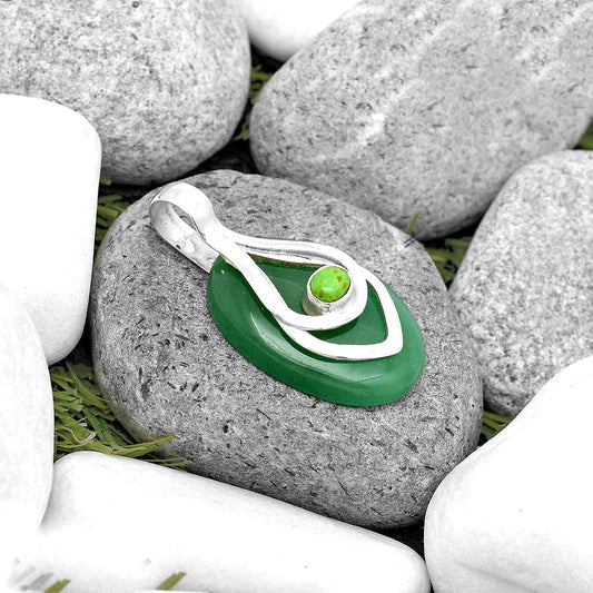 Green Aventurine & Copper Green Turquoise Pendant P-1562 SDP135467