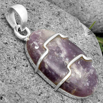 Natural Purple Lepidolite Pendant P-1638 SDP135485