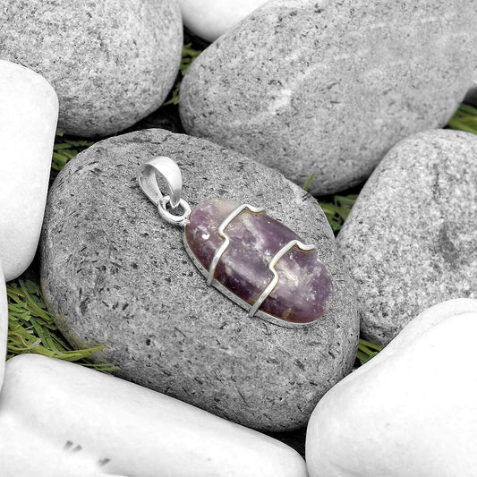 Natural Purple Lepidolite Pendant P-1638 SDP135485