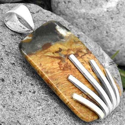 Natural Black Root Plume Agate Pendant P-1559 SDP135522