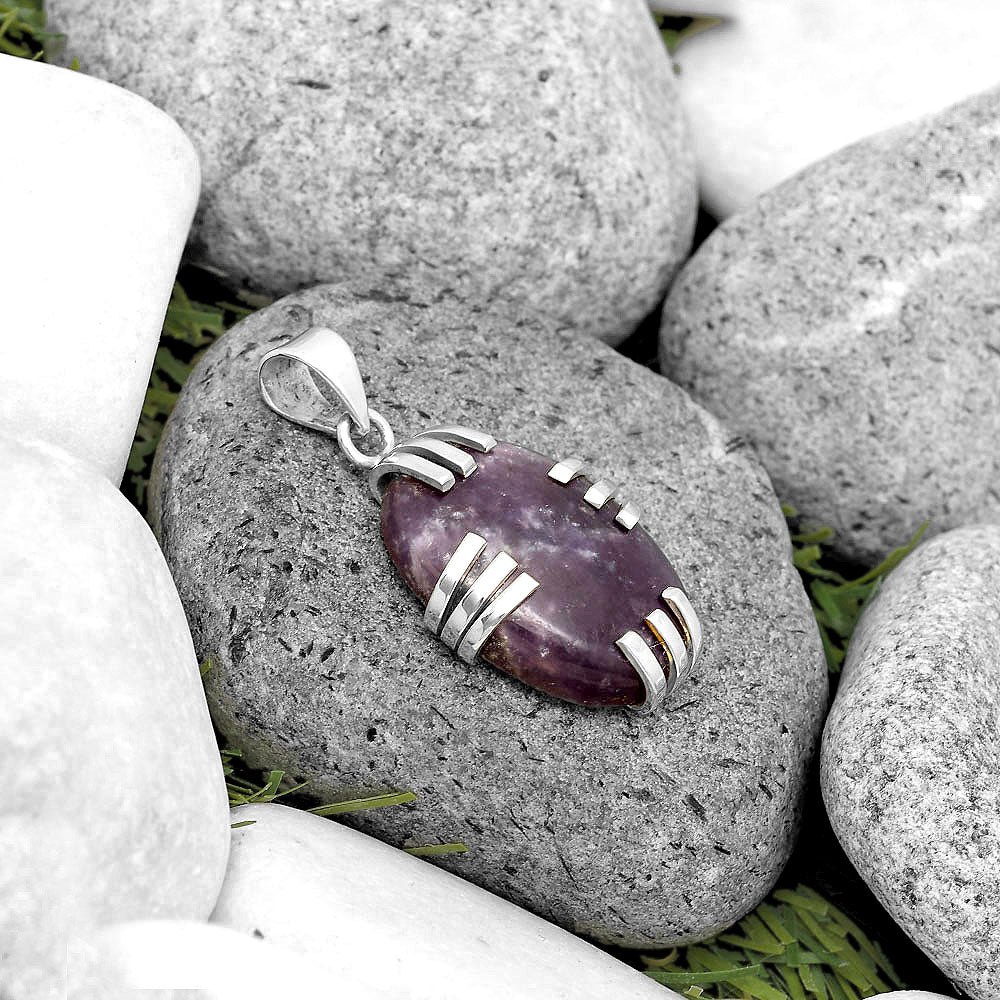 Natural Purple Lepidolite Pendant P-1564 SDP135534