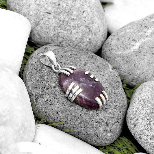 Natural Purple Lepidolite Pendant P-1564 SDP135534