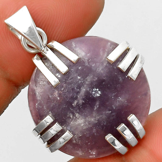 Natural Purple Lepidolite Pendant P-1564 SDP135536