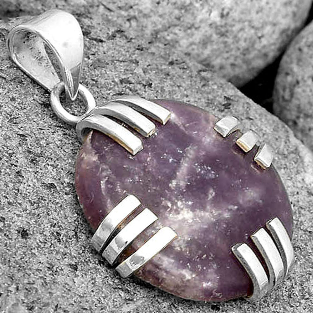 Natural Purple Lepidolite Pendant P-1564 SDP135536