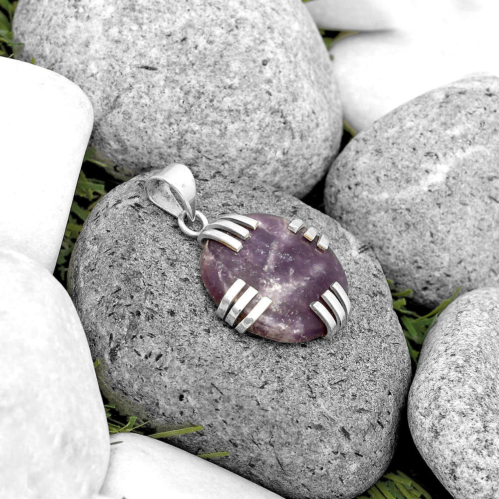 Natural Purple Lepidolite Pendant P-1564 SDP135536