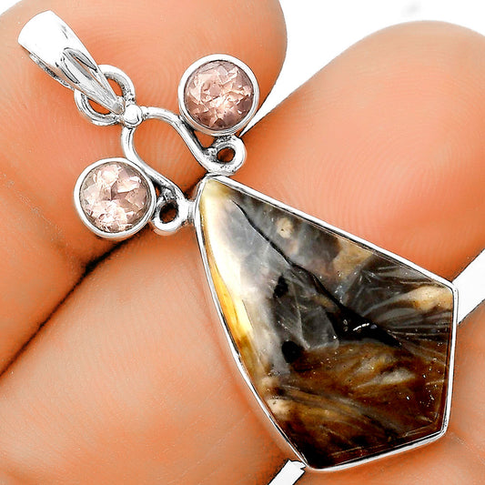 Natural Bat Cave Jasper & Morganite Pendant P-1083 SDP135589
