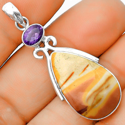 Natural Red Mookaite & Amethyst Pendant P-1077 SDP135596