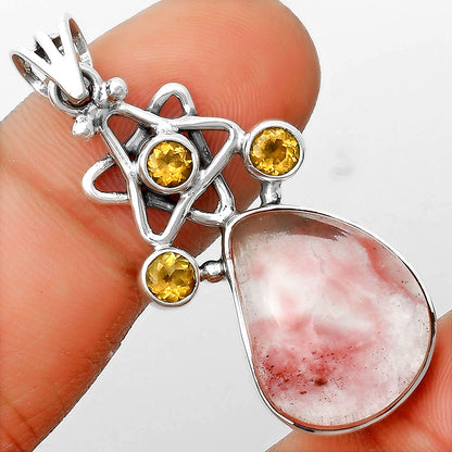 Watermelon Cherry Quartz & Citrine Pendant P-1095 SDP135648