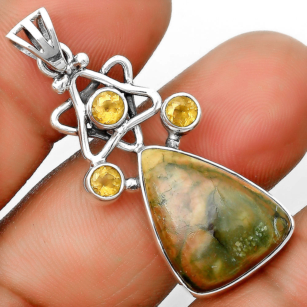 Ocean Jasper - Madagascar & Citrine Pendant P-1095 SDP135654