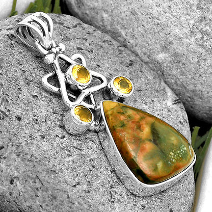 Ocean Jasper - Madagascar & Citrine Pendant P-1095 SDP135654
