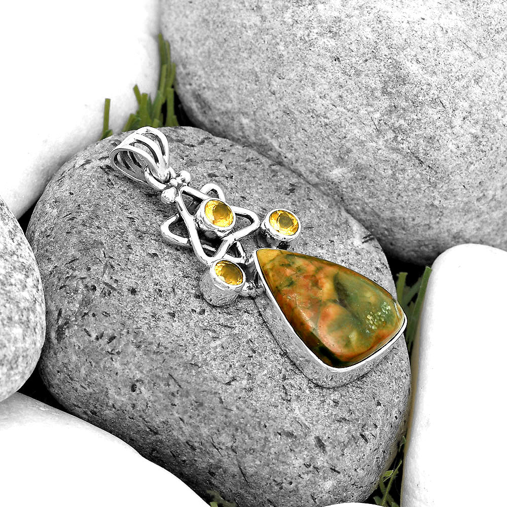 Ocean Jasper - Madagascar & Citrine Pendant P-1095 SDP135654