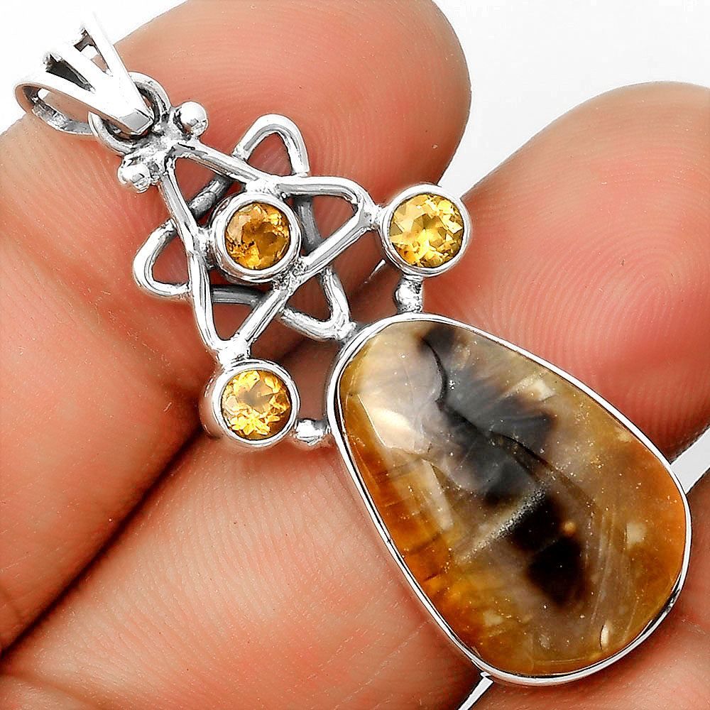 Natural Bat Cave Jasper & Citrine Pendant P-1095 SDP135658